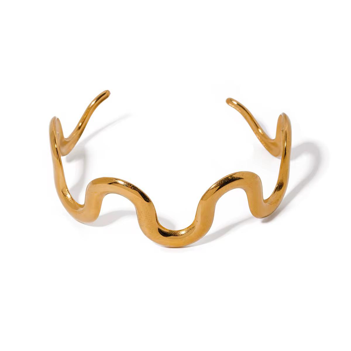 Flowing Wave Open Bangle