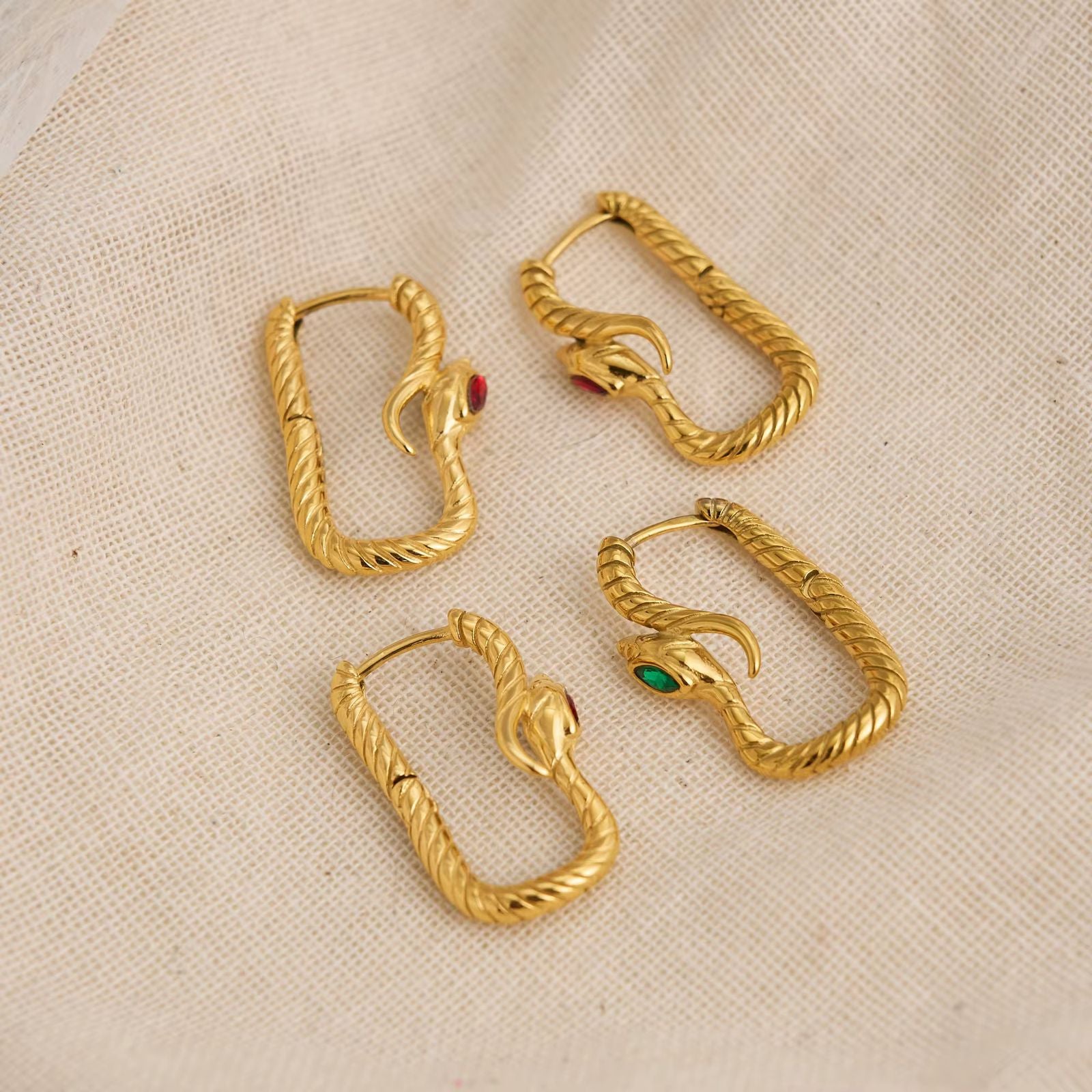 Serpent's Embrace Hoop Earrings