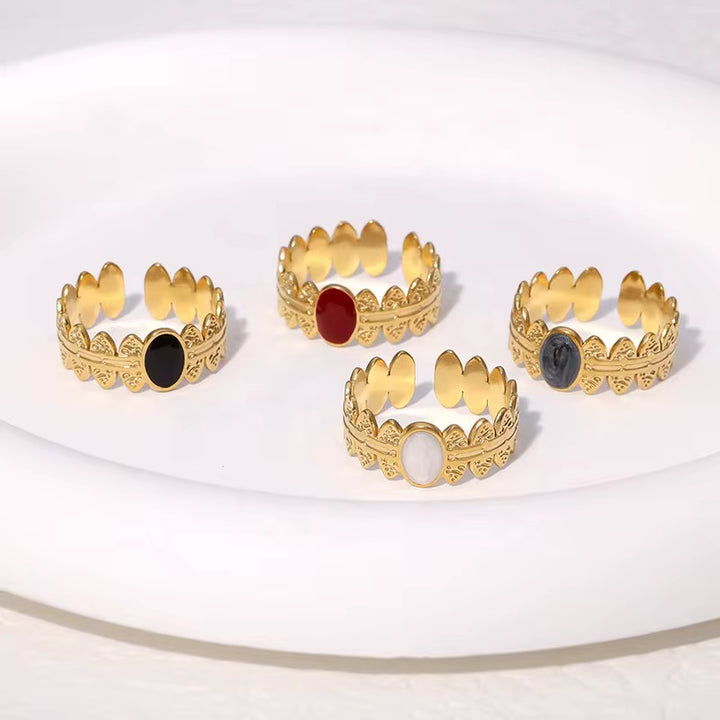 Midnight Crest Gold Ring