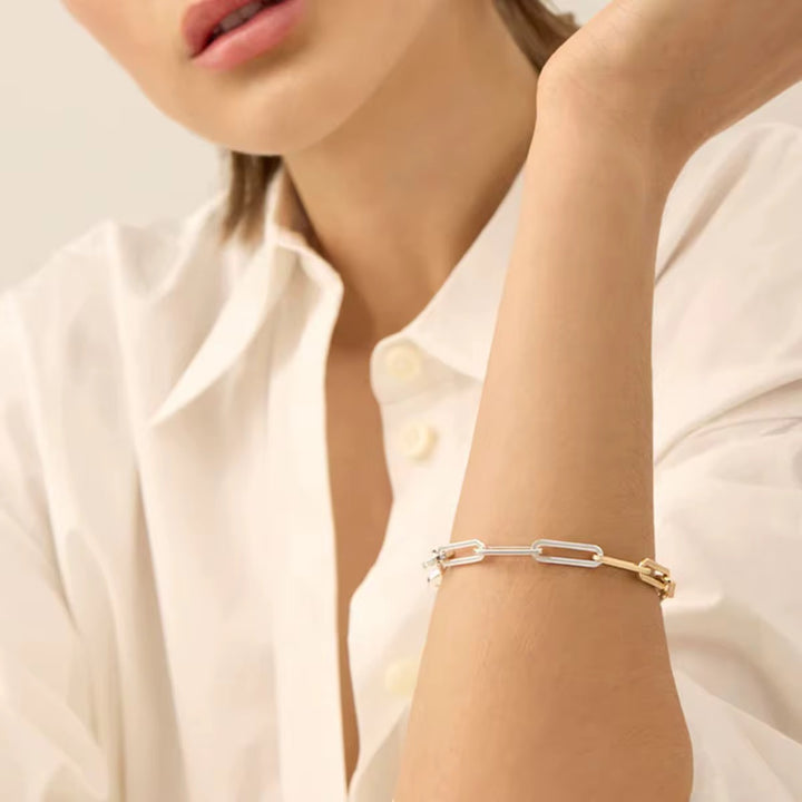 Dual-Tone Link Chain Bracelet