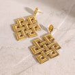 Geometric Gold Drop Earrings