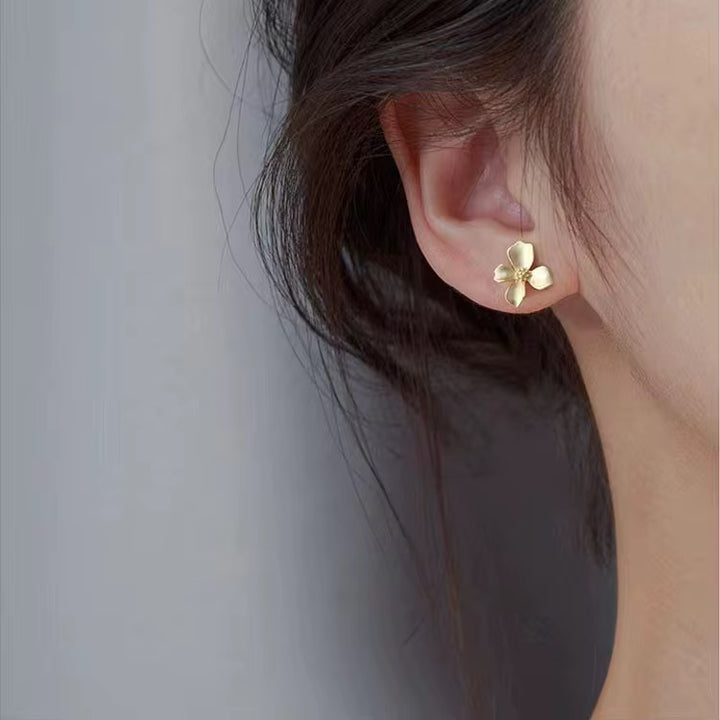 Gold Flower Stud Earrings