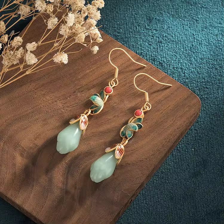 Vintage Floral Drop Earrings