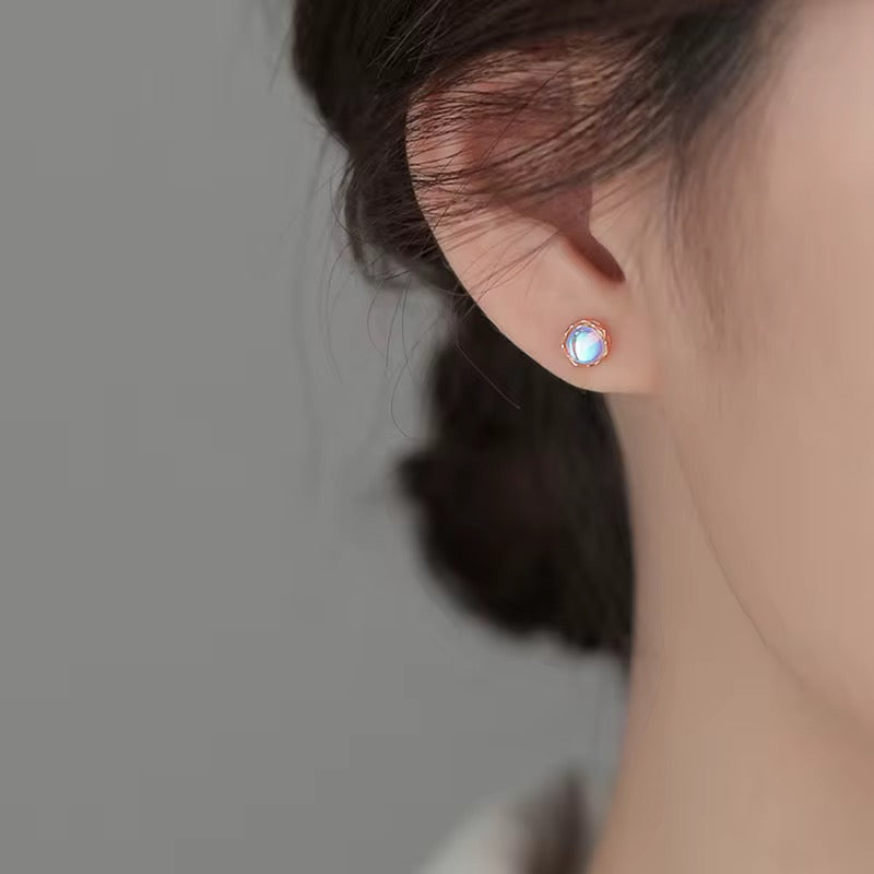 Opal Glow Stud Earrings