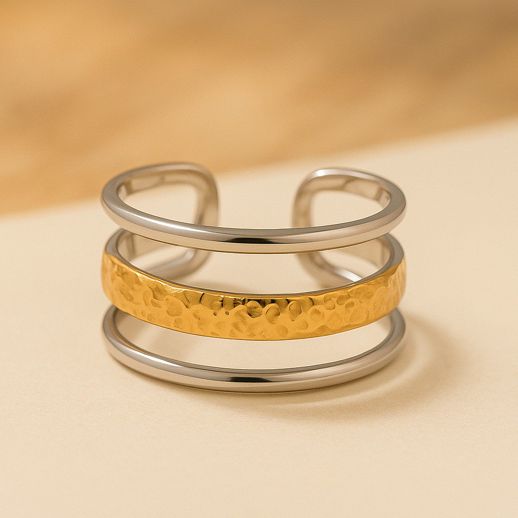 Open Ring with Gold Accent