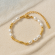 Pearl & Gold Bead Bracelet