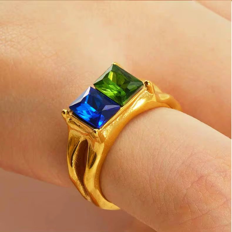 Blue and Green Gem Ring