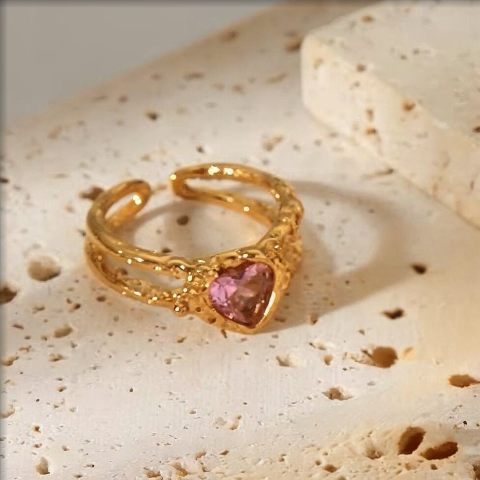 Melody Heart Rhinestone Ring