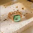 Square Green Gem Ring