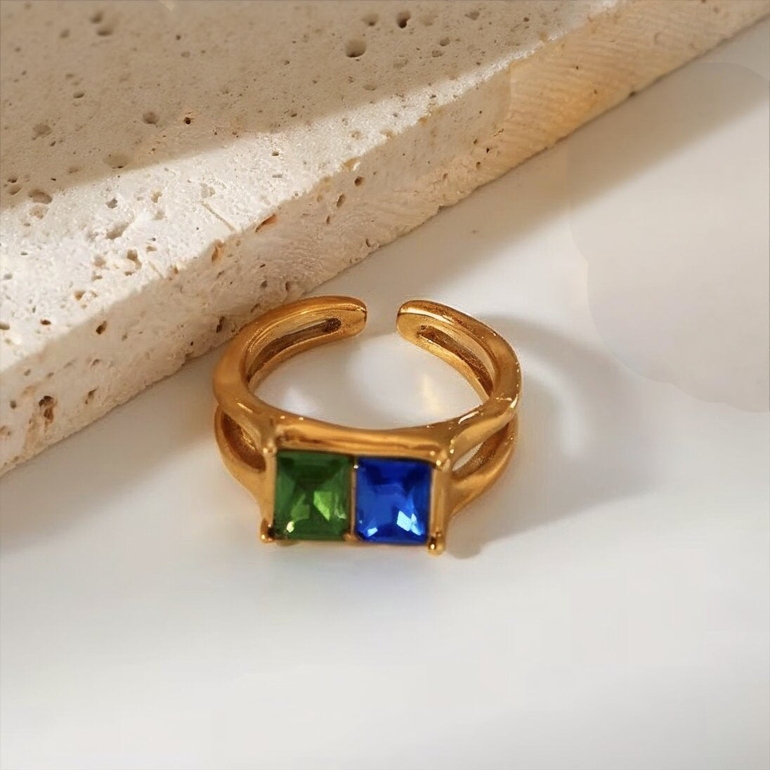 Blue and Green Gem Ring