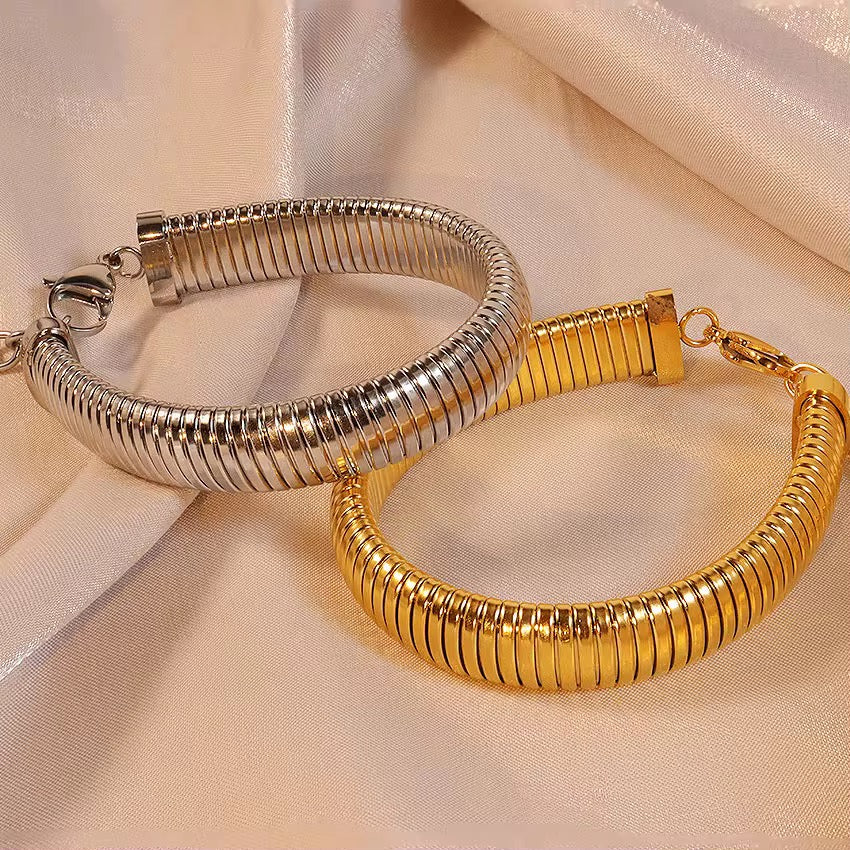 Sleek Coil Cuff Bracelet