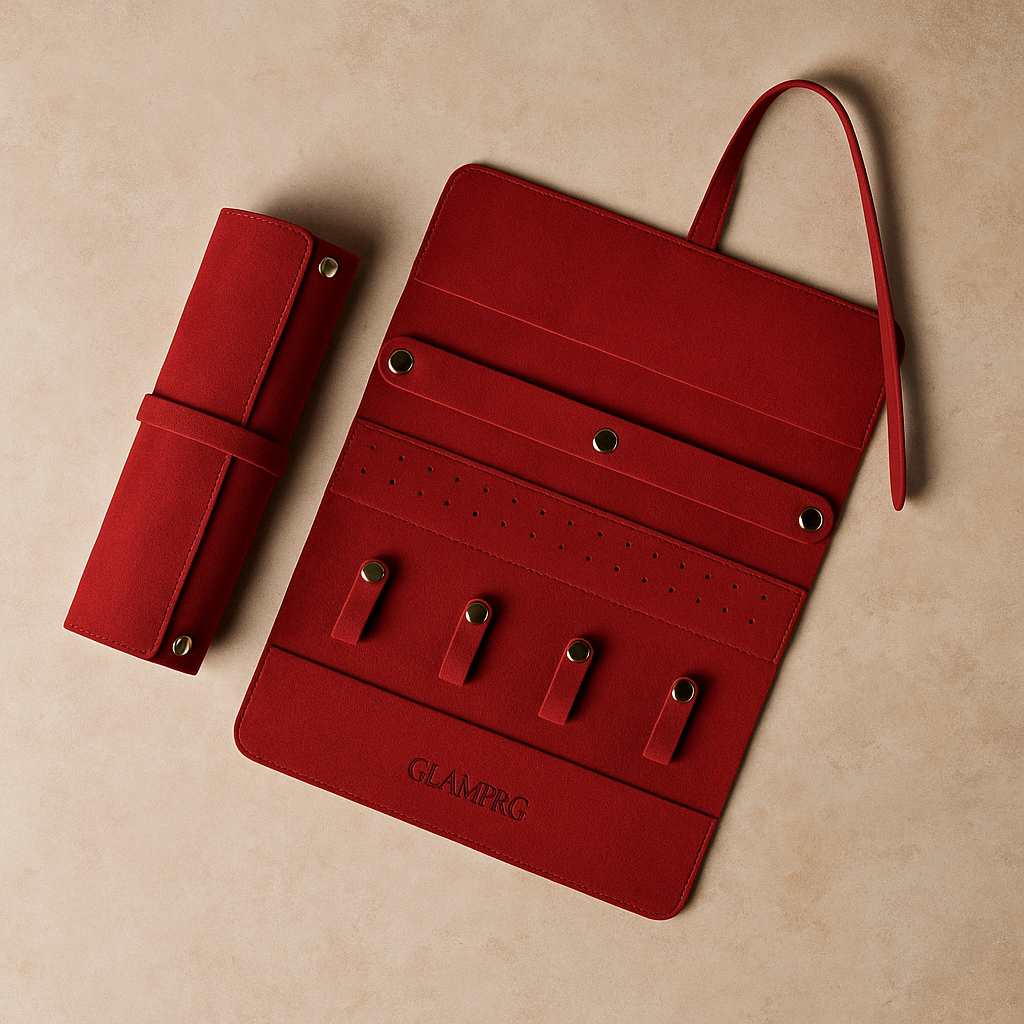 Roll-up Jewlery Red Organizer