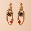 Abstract Facial Feature Dangle Earrings