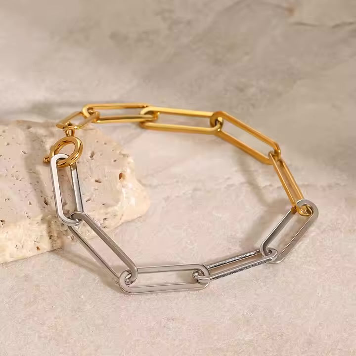 Dual-Tone Link Chain Bracelet
