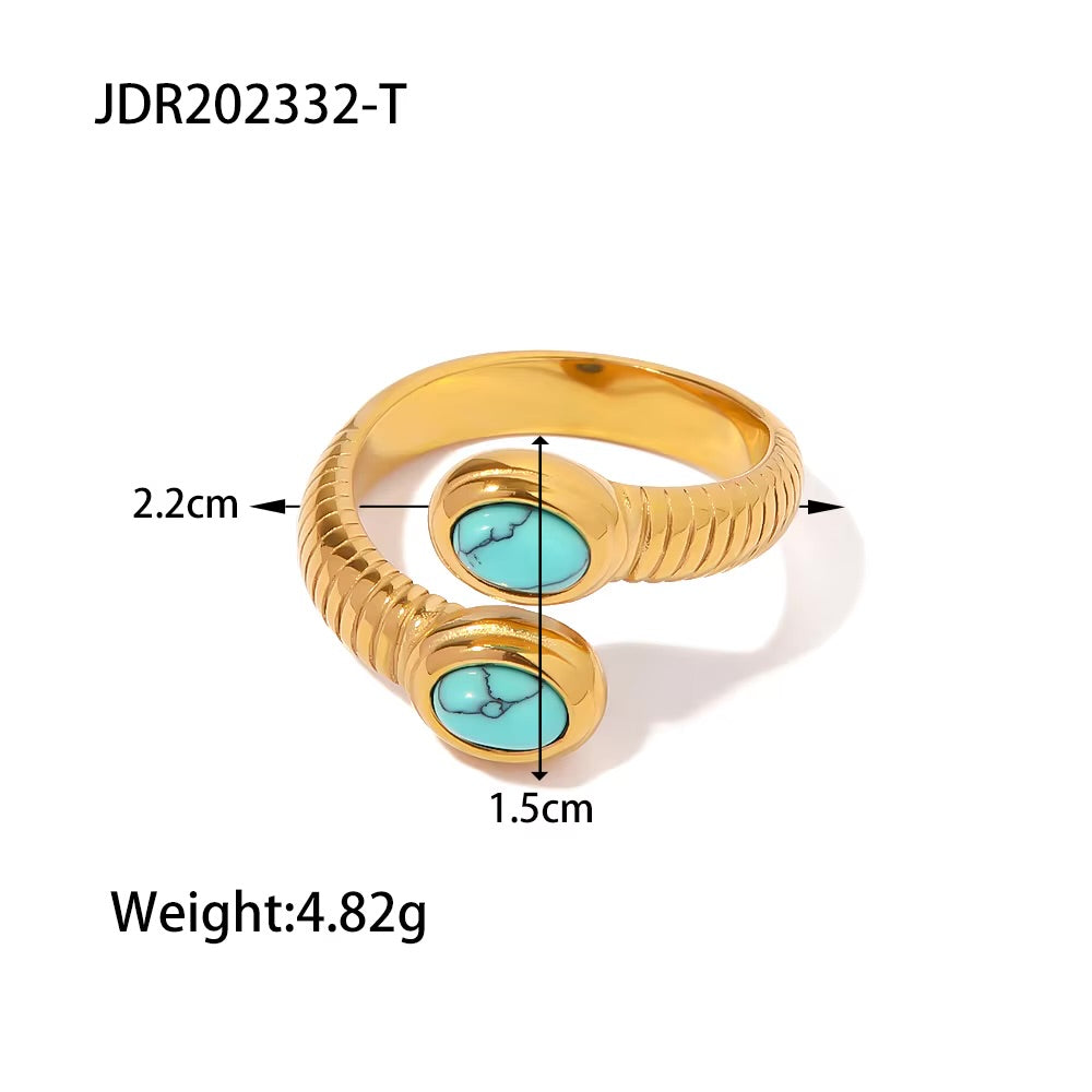 Luxe Turquoise Gold Ring