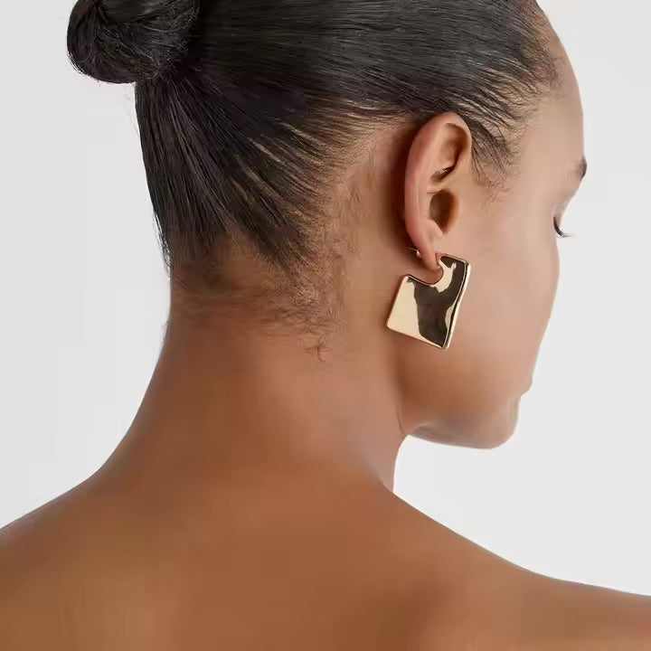 Sculpted Gold Statement Earrings