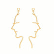Face Outline Gold Earrings