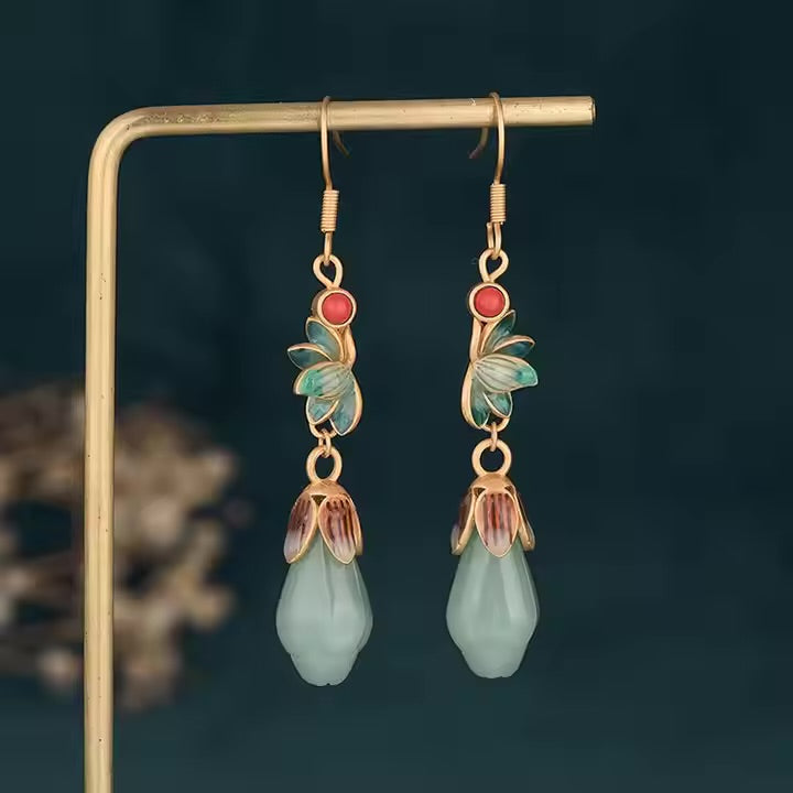Vintage Floral Drop Earrings
