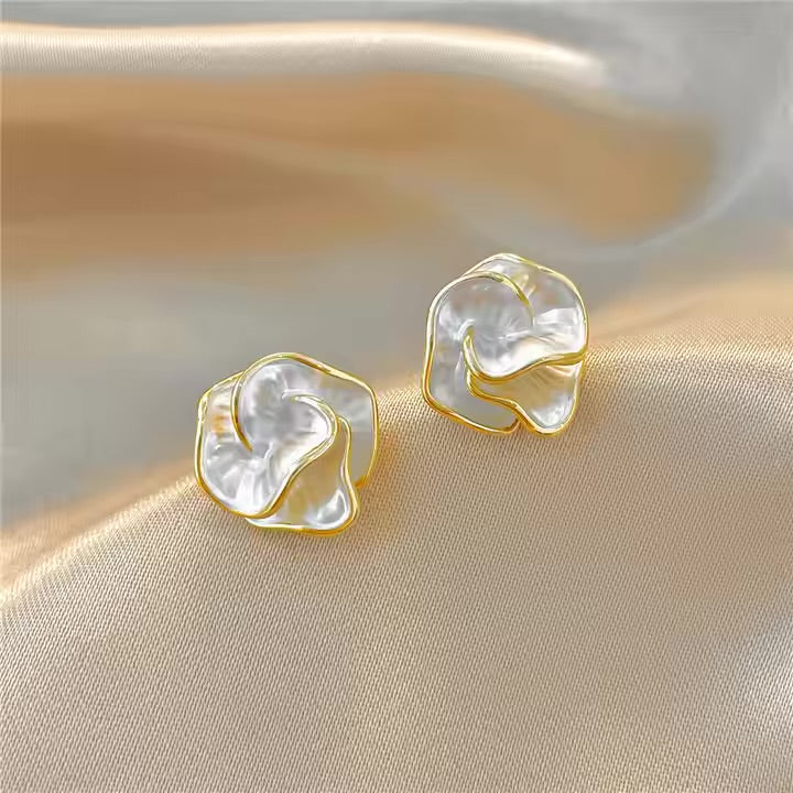 Pearl Blossom Stud Earrings