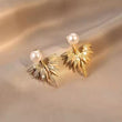 Pearl Radiance Leaf Earrings