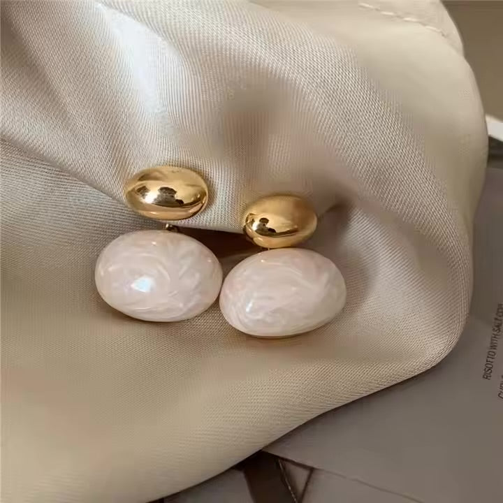 Gold & Pearl Drop Earrings