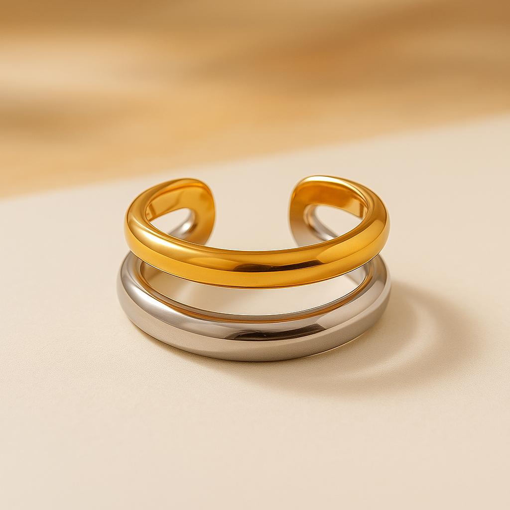 DuoTone Open Band Ring