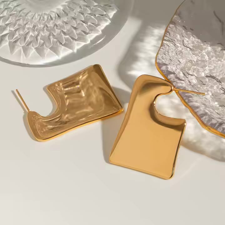 Sculpted Gold Statement Earrings